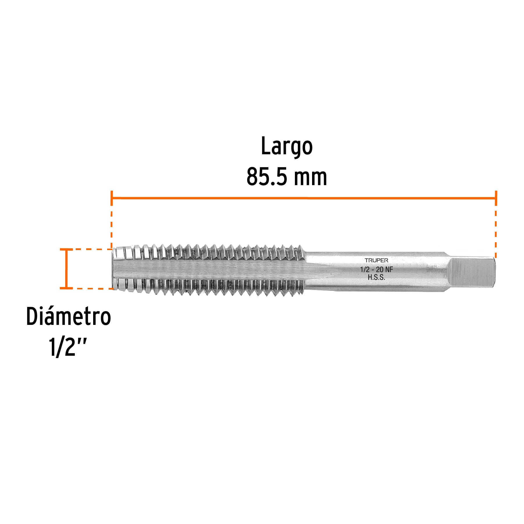 Machuelo semicónico 1/2" x 20 , cuerda fina