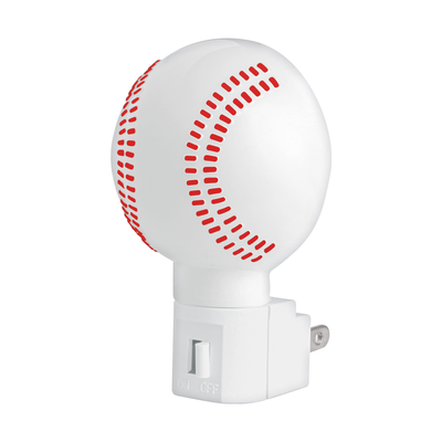 Luz de noche con lámpara E12, pelota de béisbol, Volteck