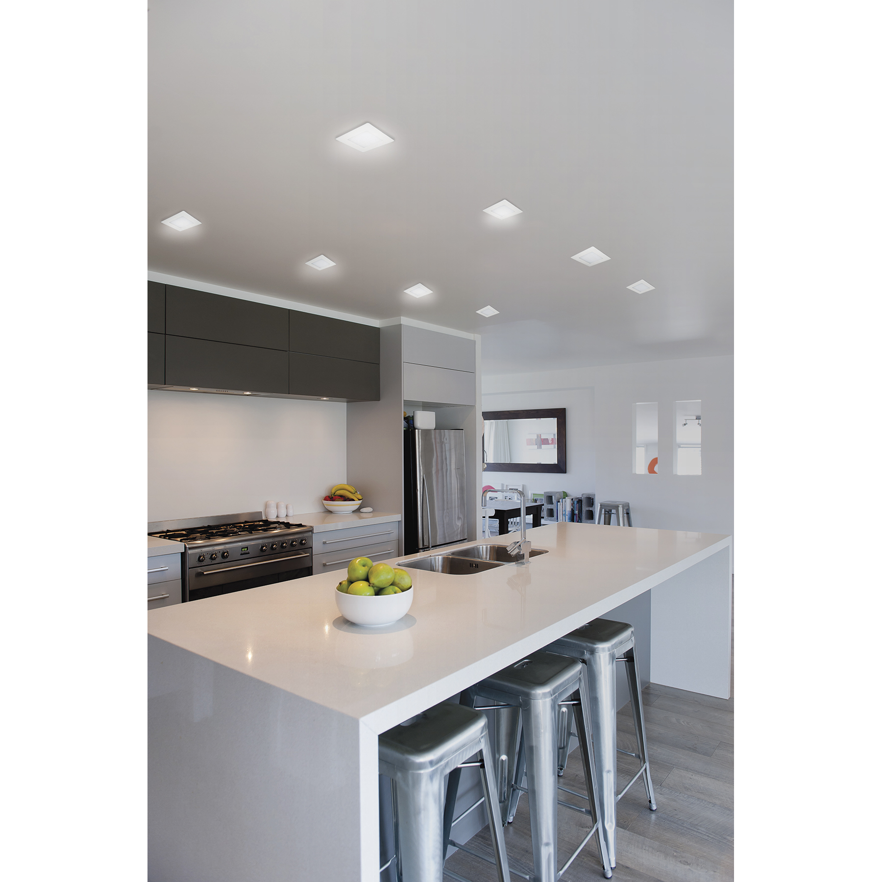 Luminario led slim de empotrar cuadrado, 6500K, 18W