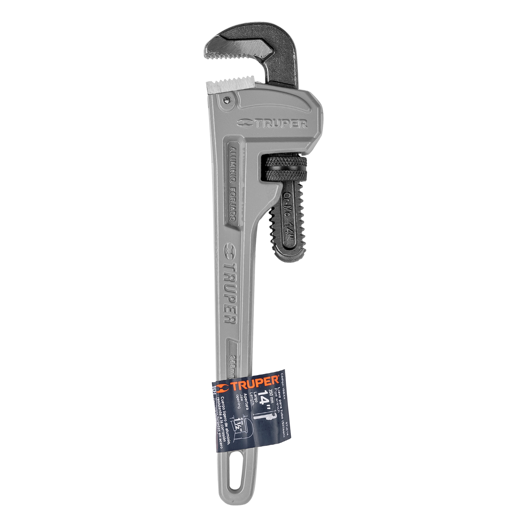 Llave para tubo, stilson, de aluminio, 14"