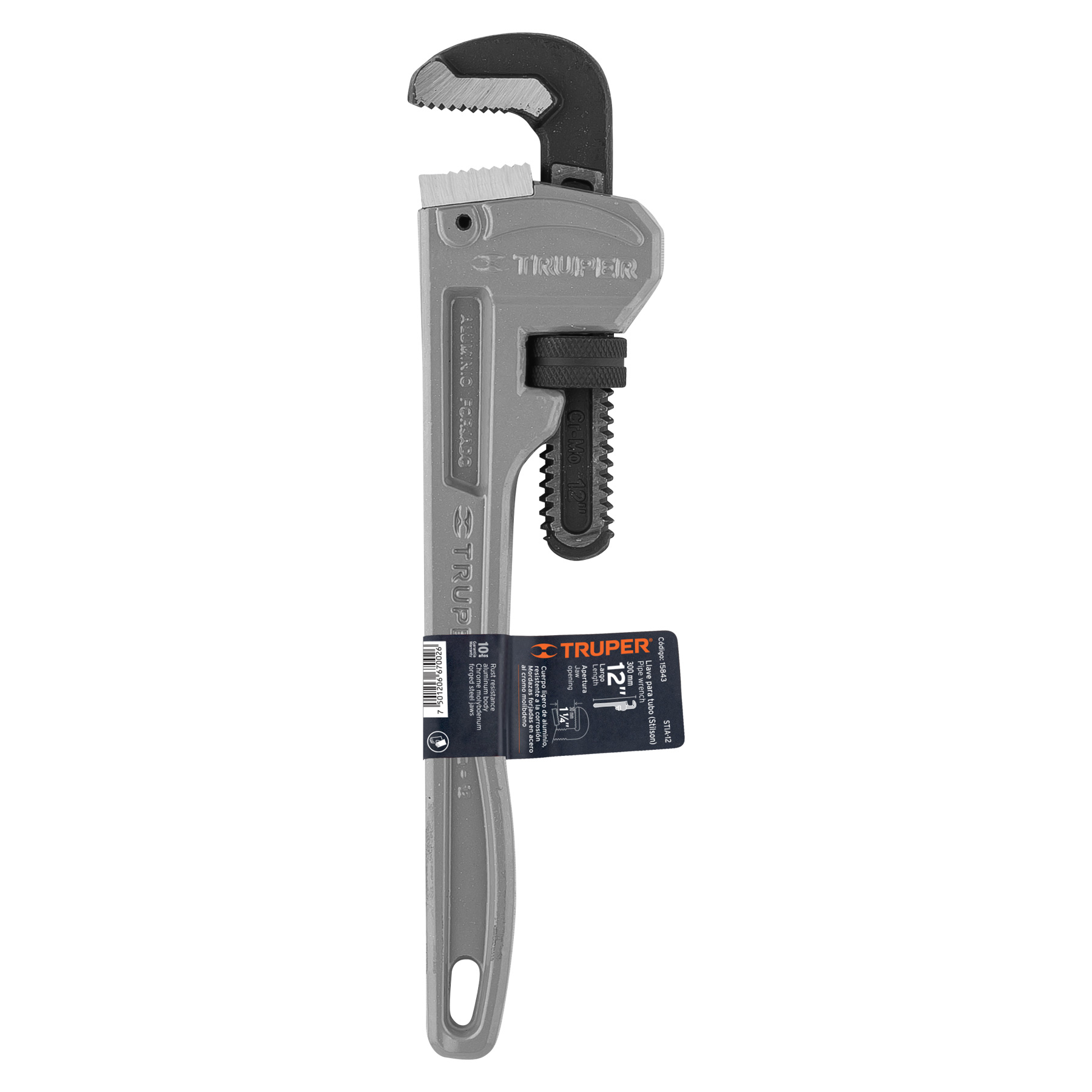 Llave para tubo, stilson, de aluminio, 12"