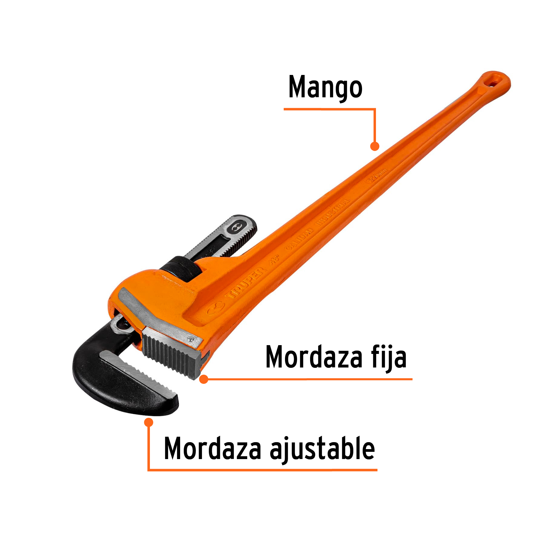 Llave para tubo, stilson, 48"
