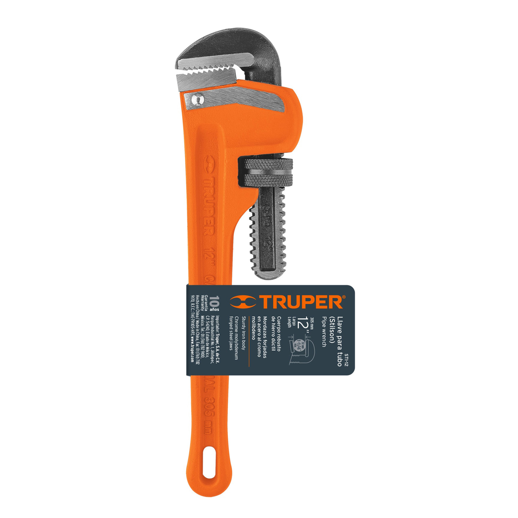 Llave para tubo, stilson, 12"