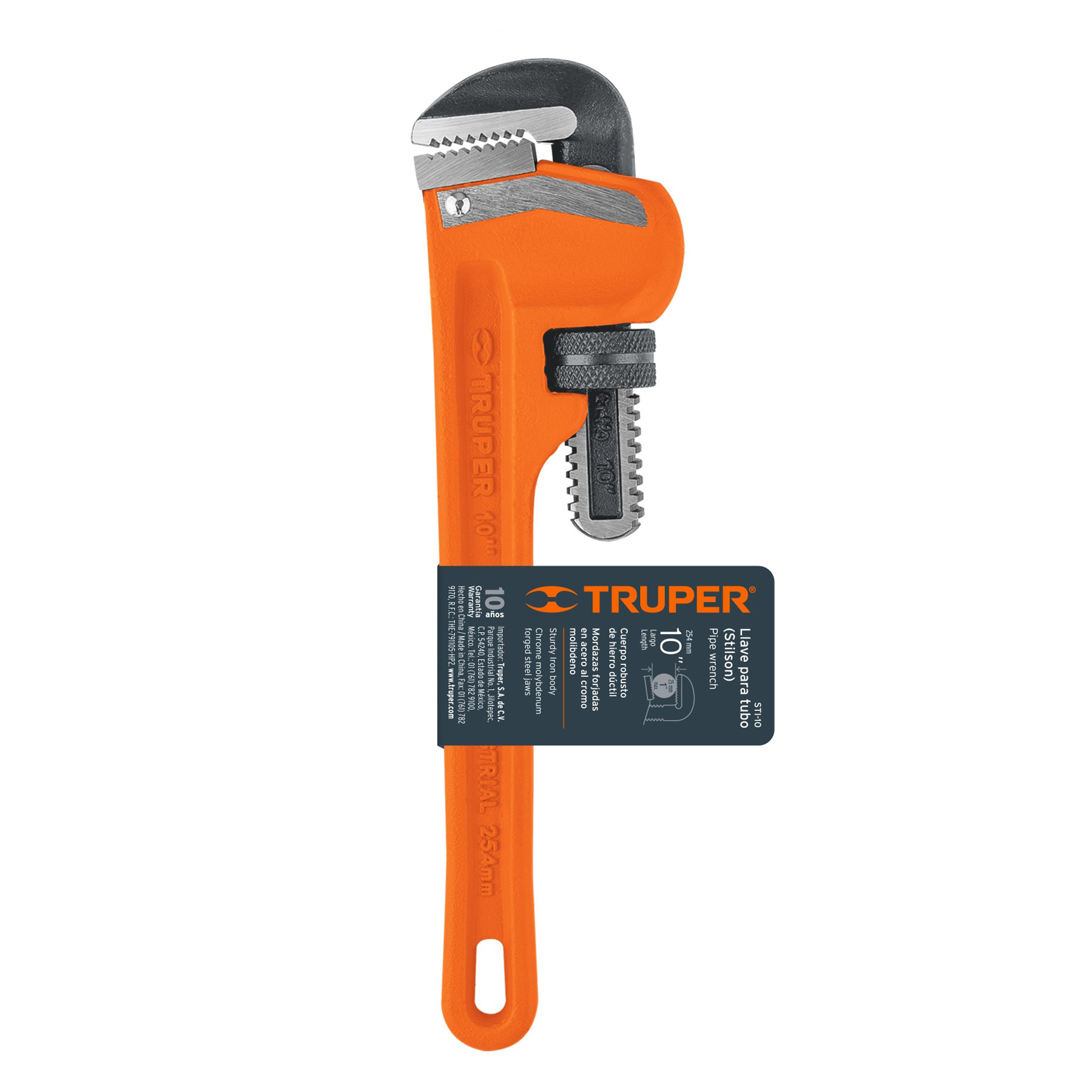 Llave para tubo, stilson, 10"