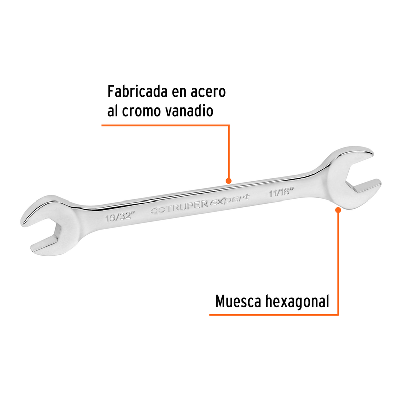 Llave española, 19/32 x 11/16" x 182 mm