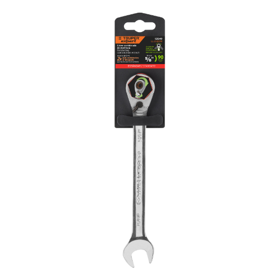 Llave combinada matraca reversible,5/8"x208mm,Truper Expert