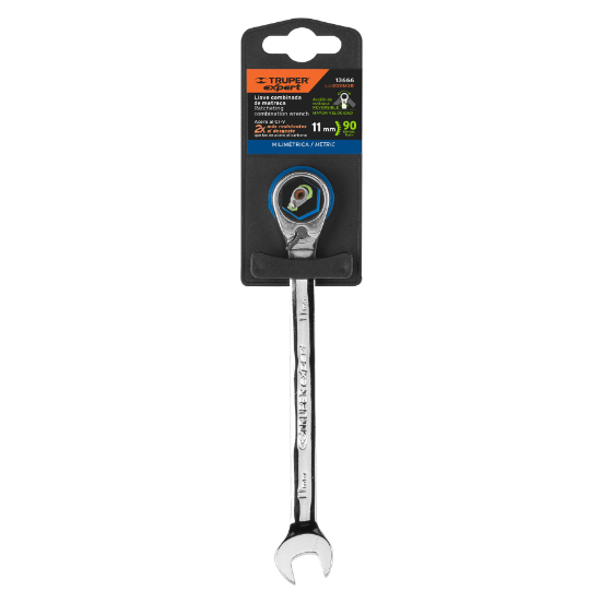 Llave combinada con matraca, reversible, 11mm, Truper Expert