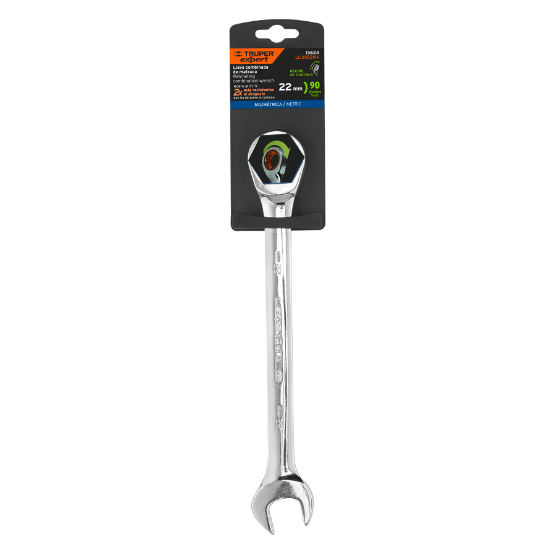 Llave combinada con matraca, 22 x 279 mm, Truper Expert
