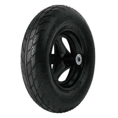 Llanta ligera, 16" con rin, eje y baleros para carretilla