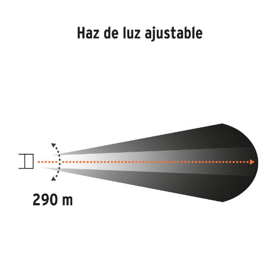 Linterna recargable, led cree, 300 lm, con 2 pilas D