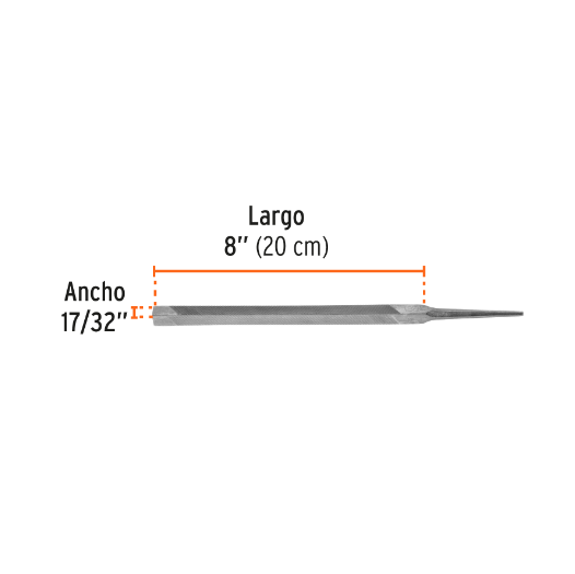 Lima triángulo pesado, 8"