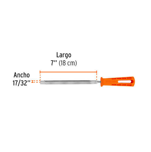 Lima triangulo pesado, 7", con mango