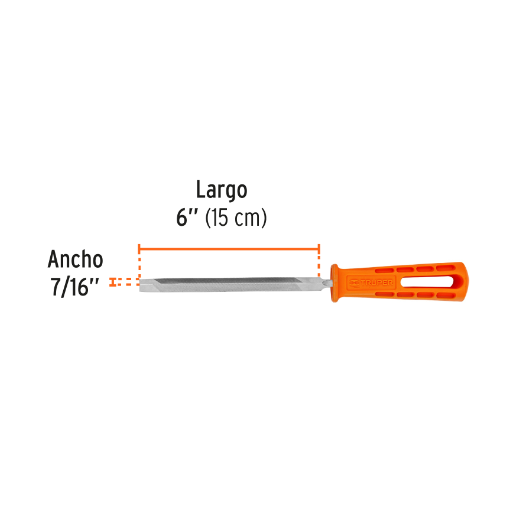 Lima triangulo pesado, 6", con mango