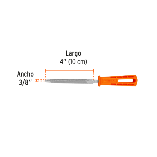 Lima triángulo pesado, 4", con mango
