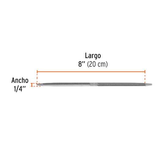 Lima triángulo doble, 8"