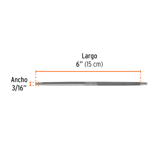 Lima triángulo doble, 6"