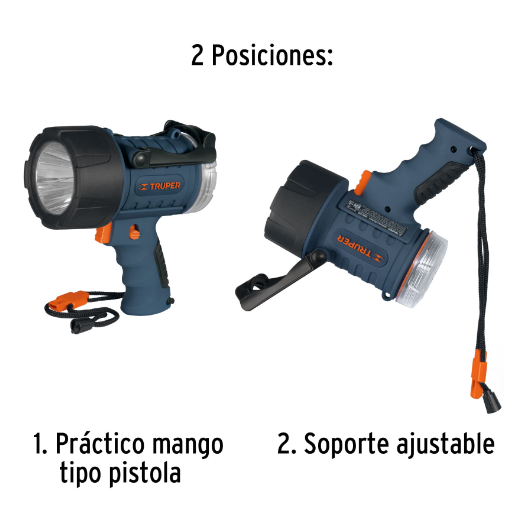 Lámpara recargable de led alta potencia, 300 lm, 7 W