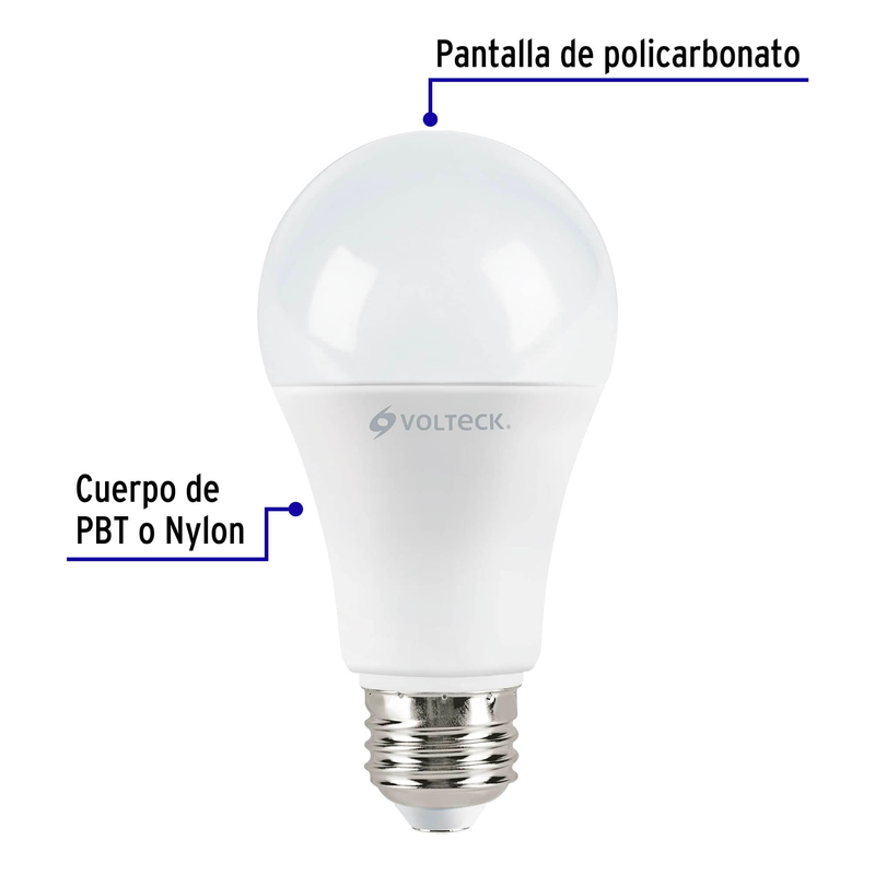 Lámpara de LED, bulbo estándar, A19, 14 W, luz de día