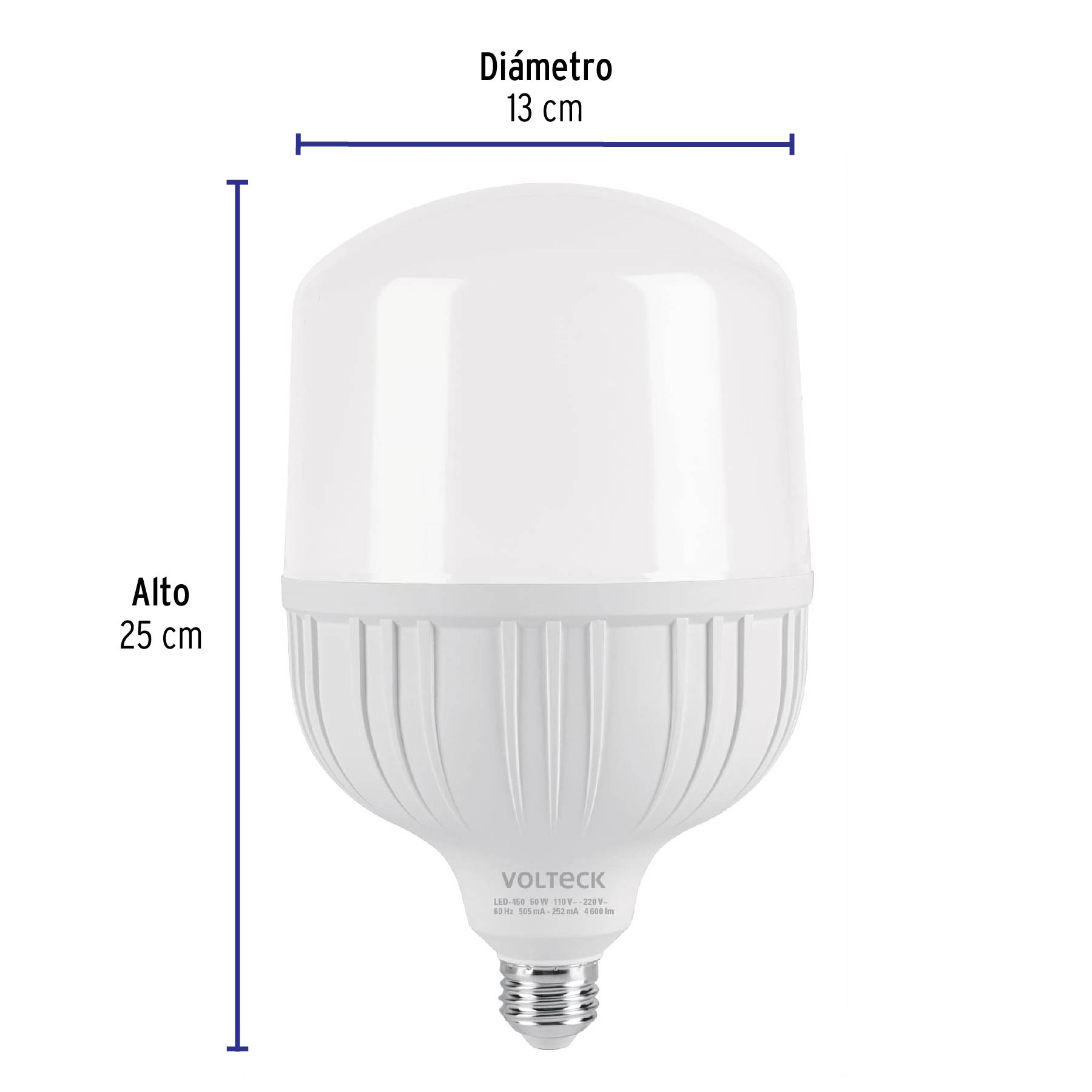 Lámpara de LED, alta potencia, E26, 50 W, luz de día
