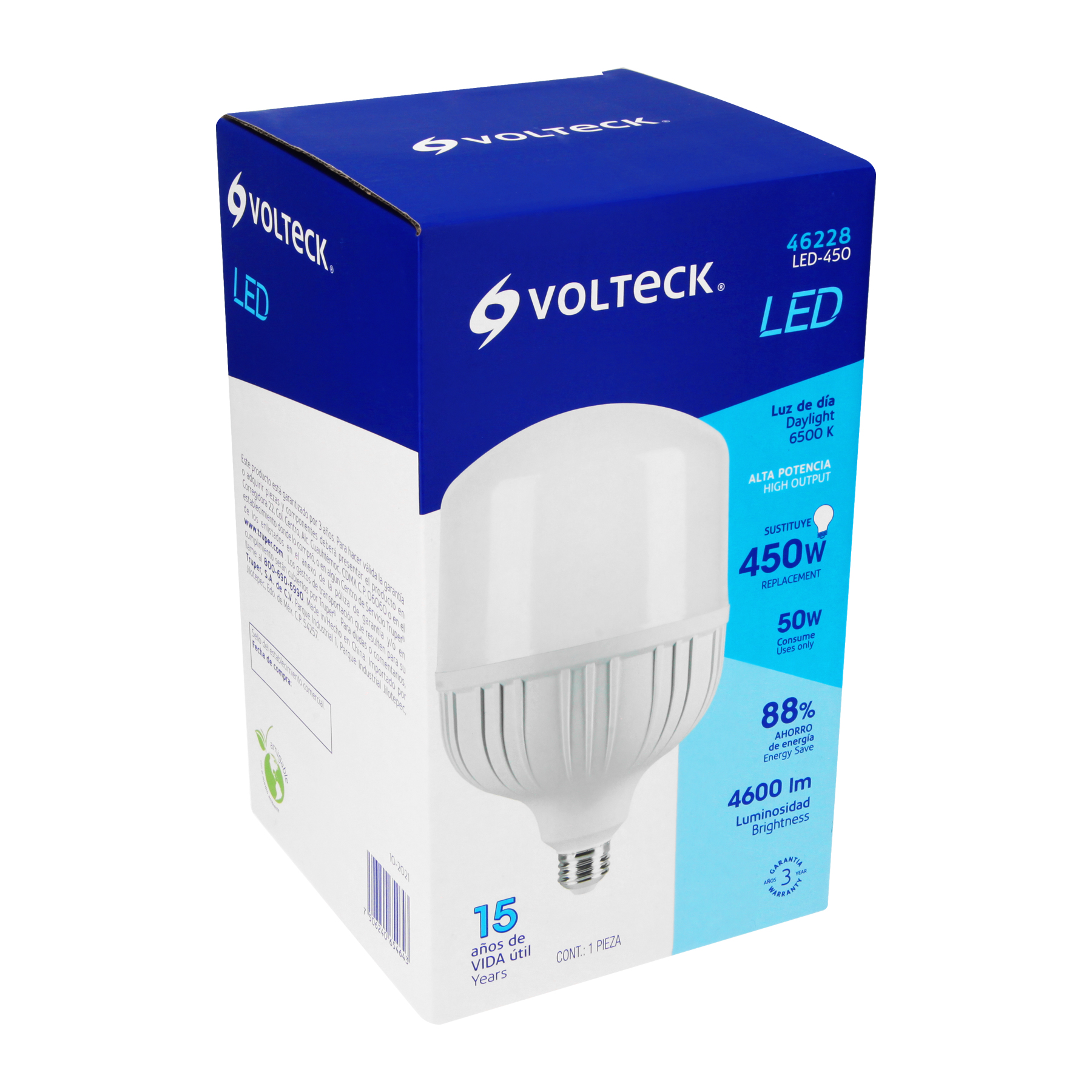 Lámpara de LED, alta potencia, E26, 50 W, luz de día