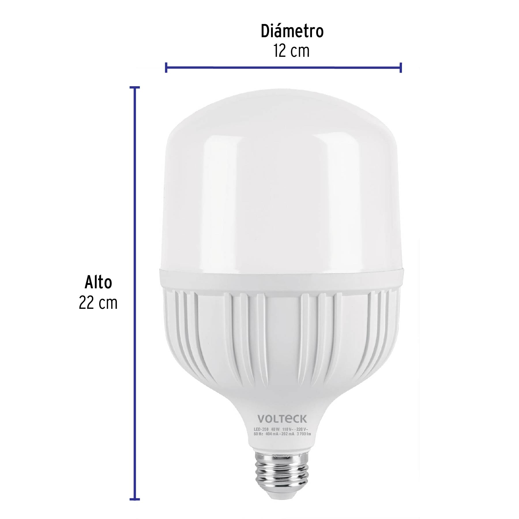 Lámpara de LED, alta potencia, E26, 40 W, luz de día