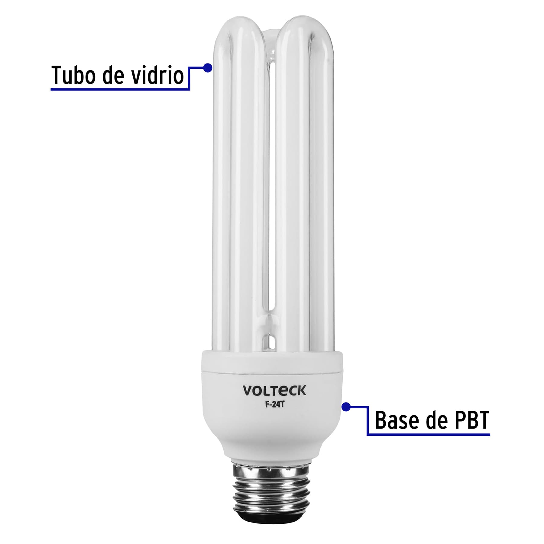Lámpara 24 W, triple, luz día, T4, en blister, Volteck