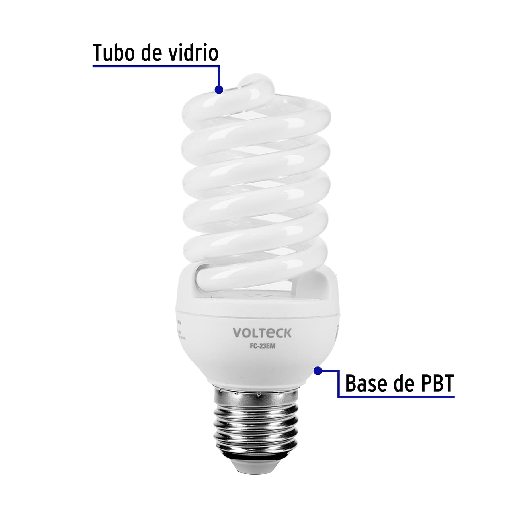 Lámpara 23 W, espiral mini, luz cálida, T2, en blister