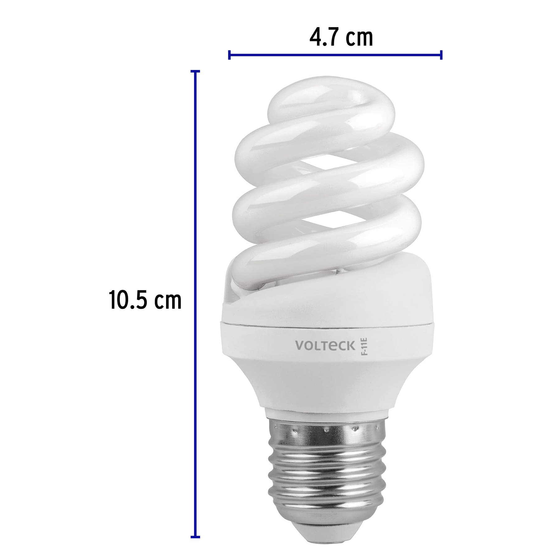 Lámpara 11 W, espiral, luz día, T3, en blister, Volteck