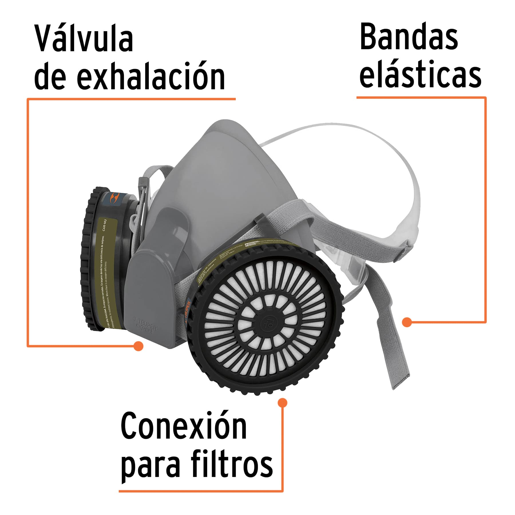 Kit respirador profesional con cartuchos multigas