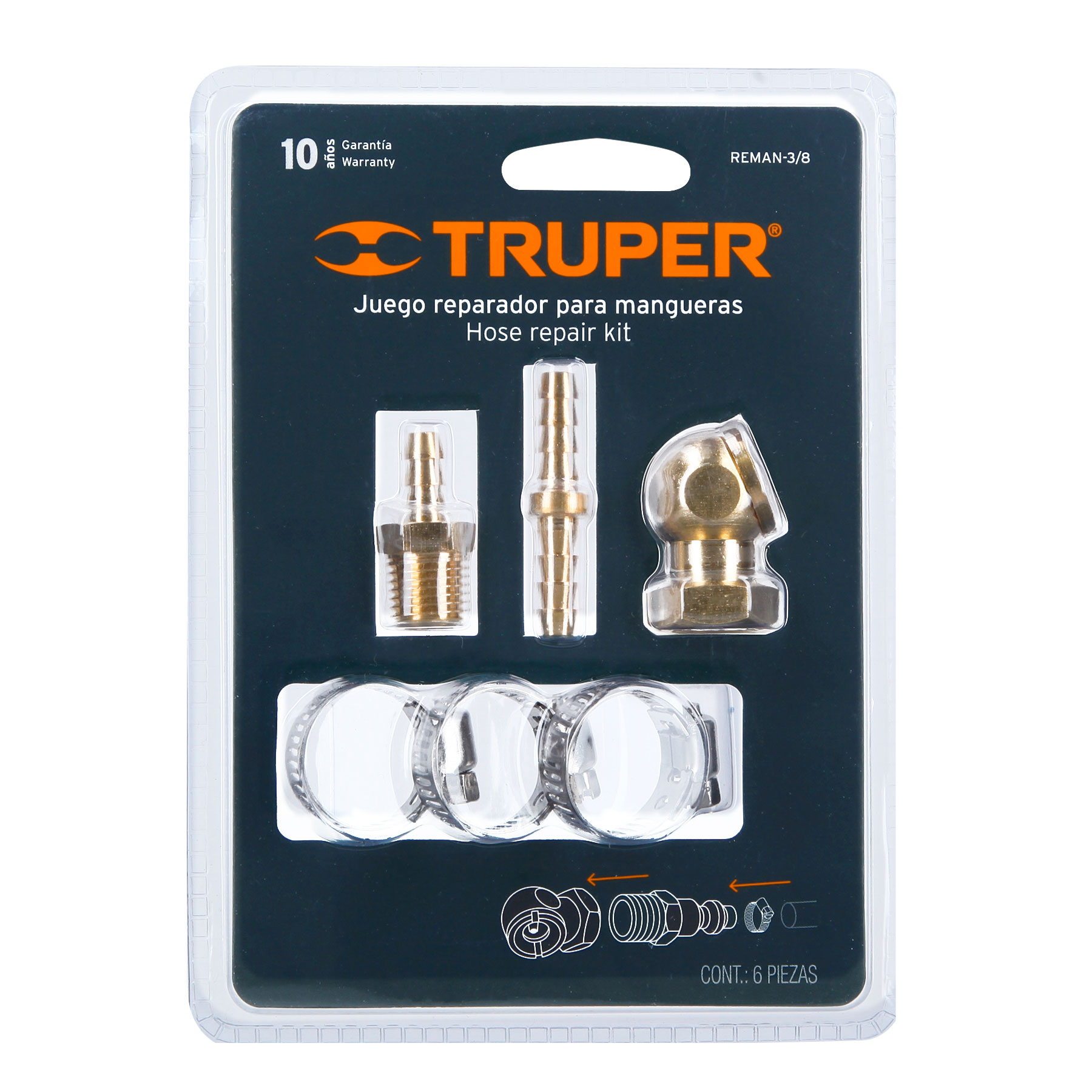 Juego reparador para manguera de 3/8"