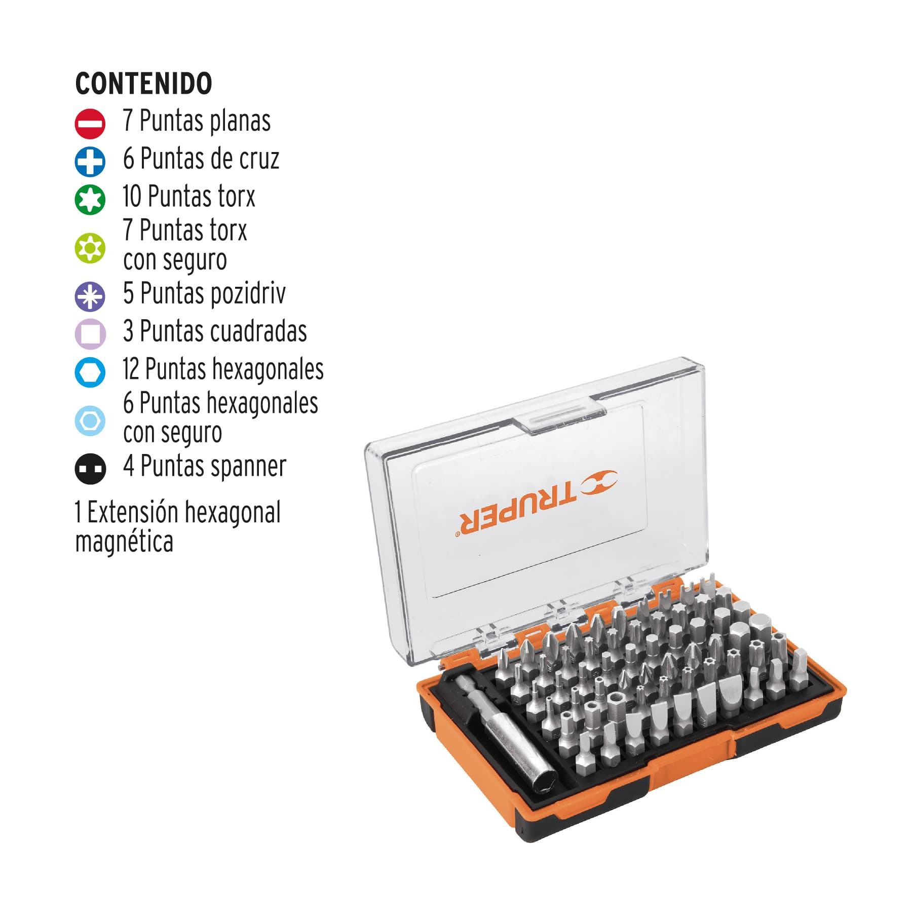 Juego de 61 puntas largo 1"