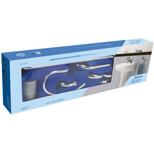 Juego de accesorios para baño, 6 piezas, Aero