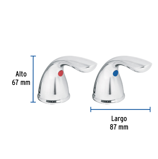 Juego 2 manerales palanca lavabo/fregadero, cromo, AERO