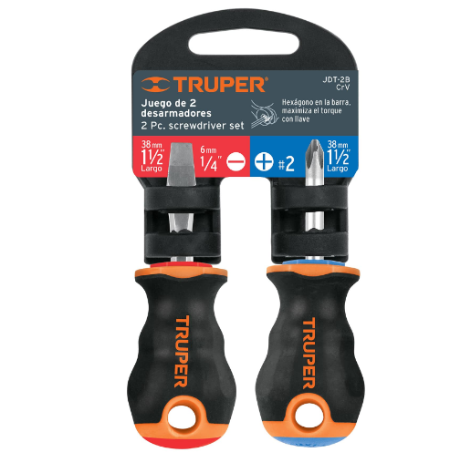 Juego de 2 desarmadores 3/16x4 mango comfort grip