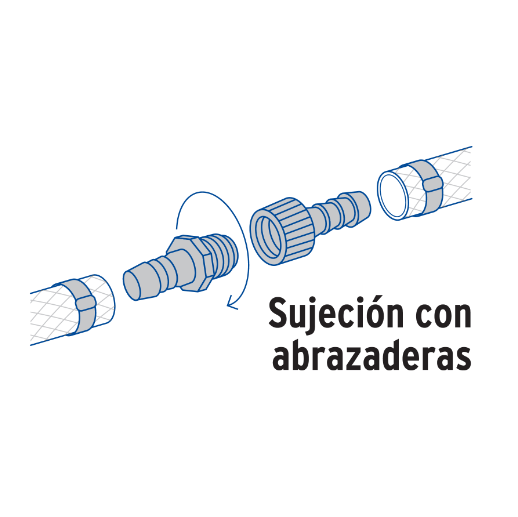 Juego conector manguera de polipropileno, 3/8"