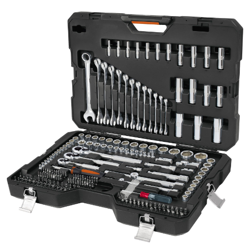 Juego autoclé, cuadro 1/4, 3/8 y 1/2", 210 piezas, std y mm