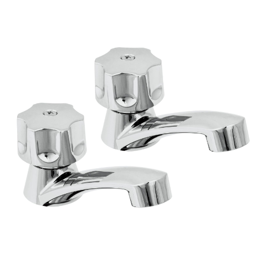 Juego 2 llaves para lavabo, ABS, manerales hexagonal, Basic