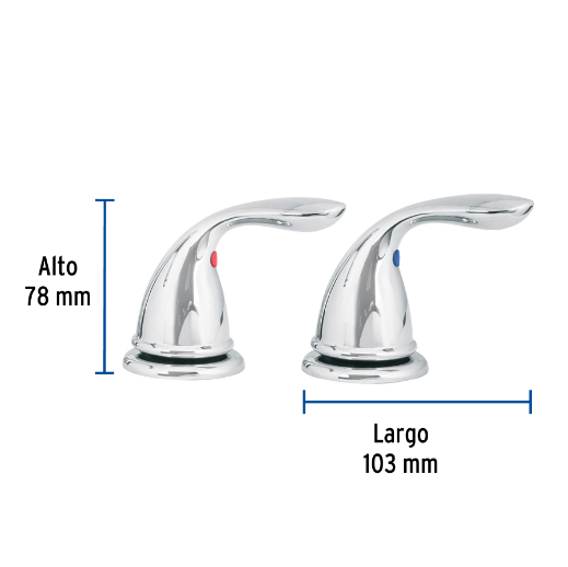 Juego 2 manerales palanca para mezcladora lavabo,cromo, AERO