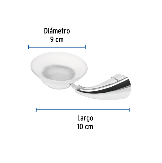 Jabonera con plato de vidrio, línea Aero