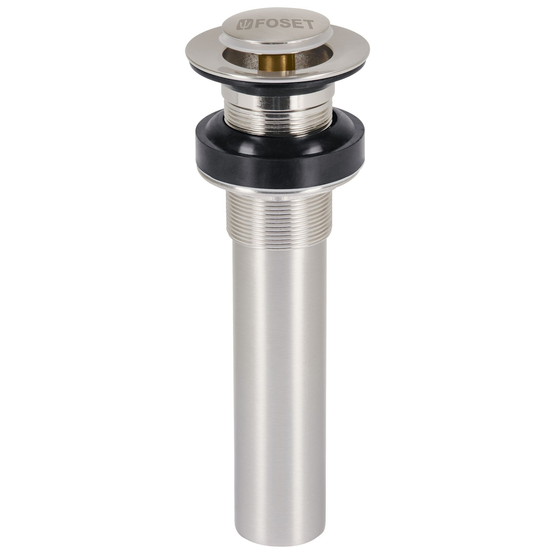 Contra p/lavabo sin rebosadero, sistema push, satín, 1-1/4"