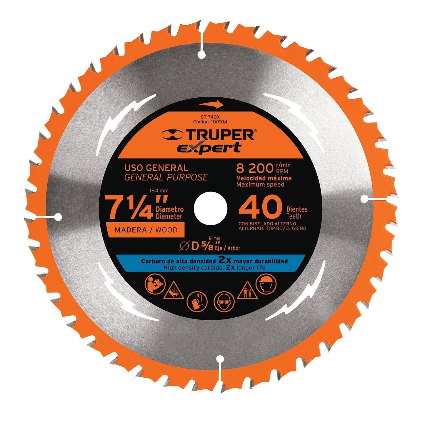 Disco sierra p/madera 7-1/4", 40dpp, centro 5/8",Expert