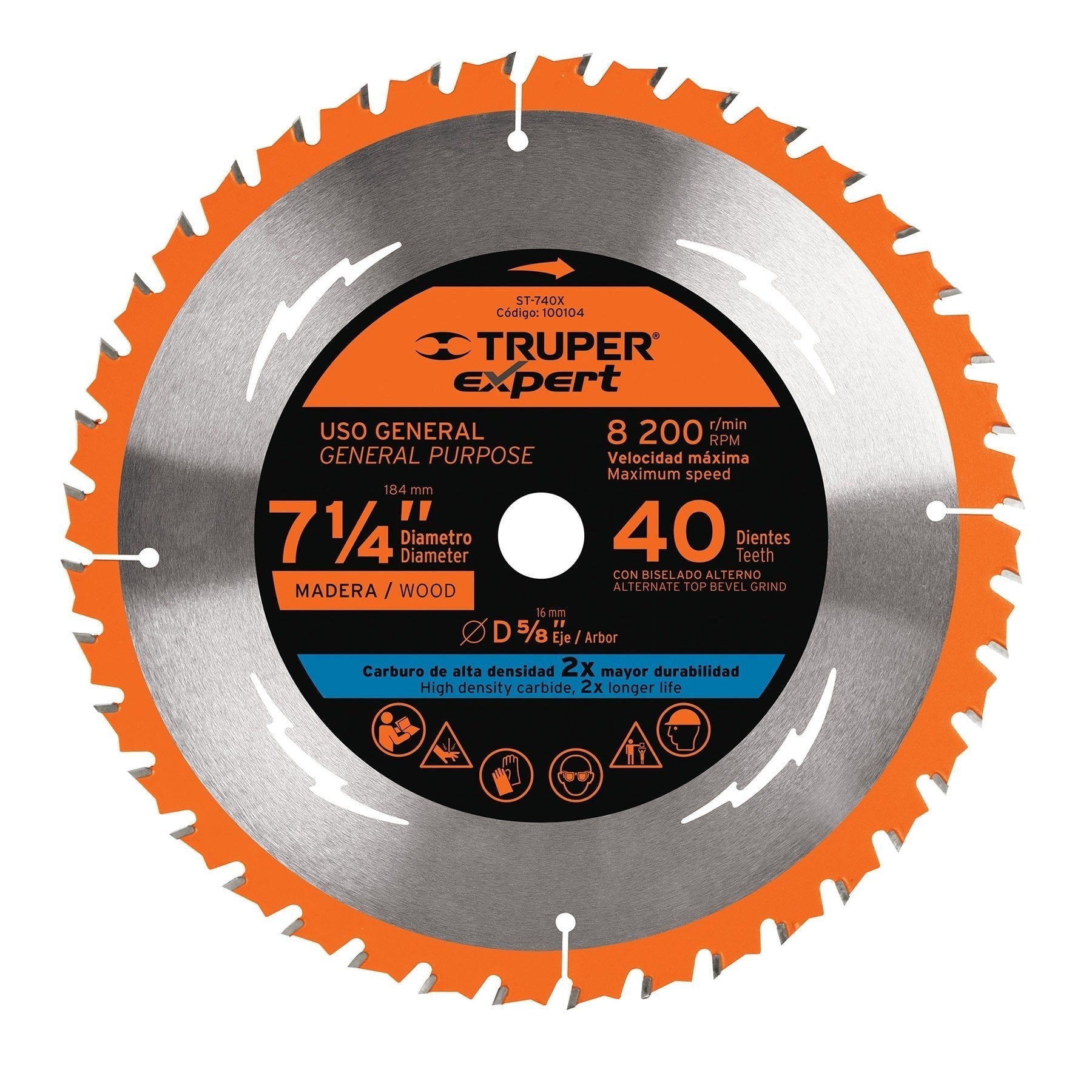 Disco sierra p/madera 7-1/4", 40dpp, centro 5/8",Expert