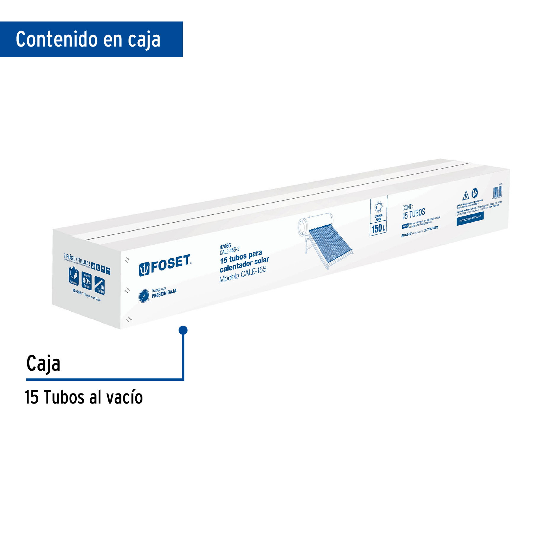 15 tubos de vidrio para modelo CALE-15S - Ferretería Feresmar