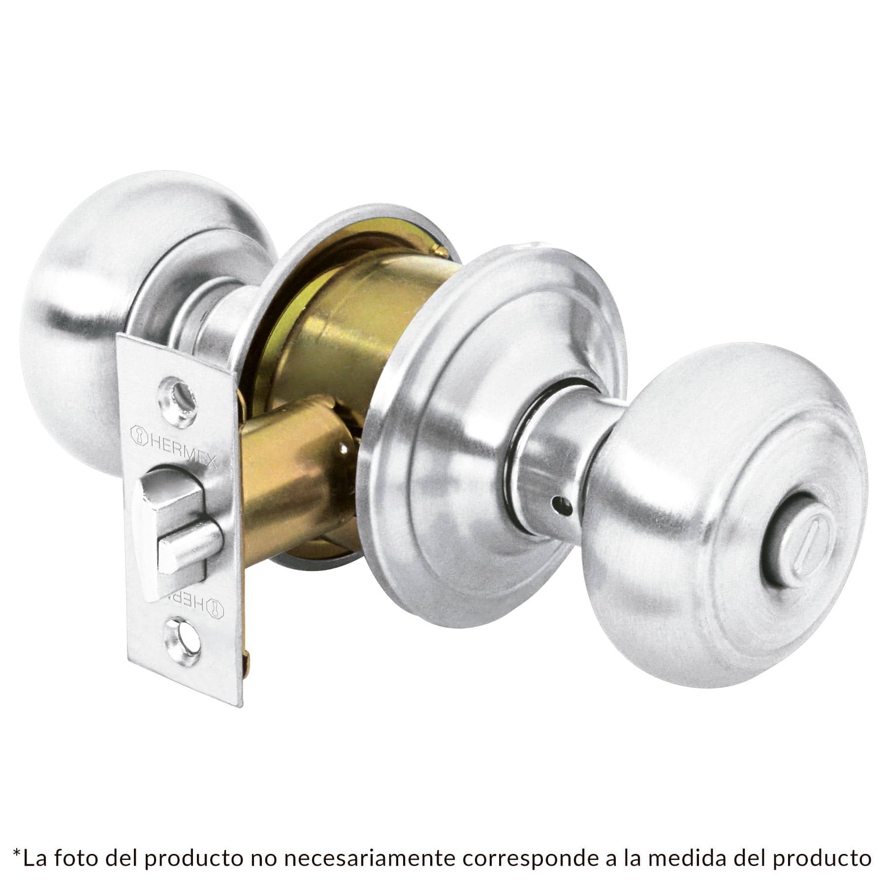 Cerradura pomo, cromo mate, oval, baño