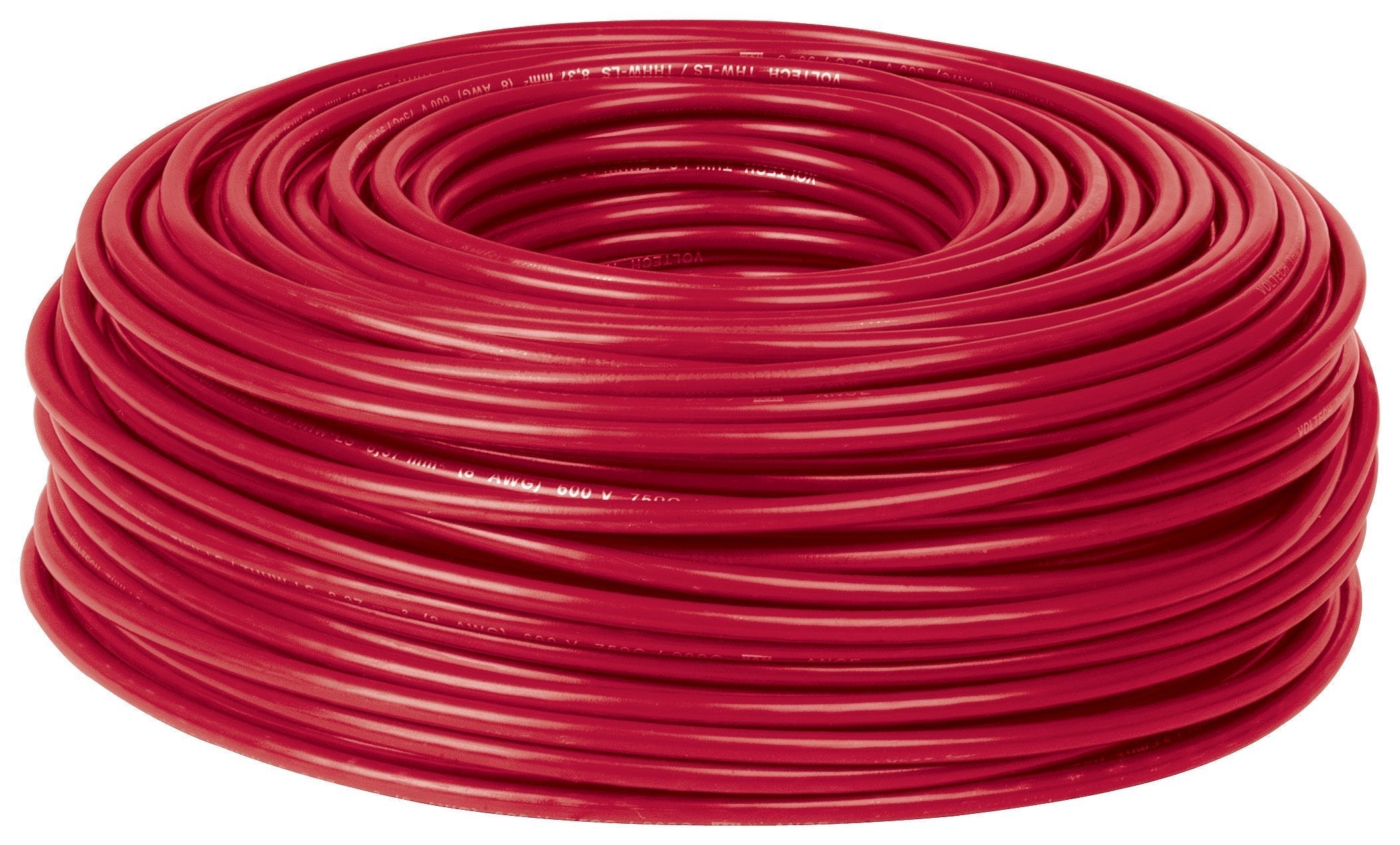 Cable THHW-LS, 12 AWG, color rojo rollo 100 m