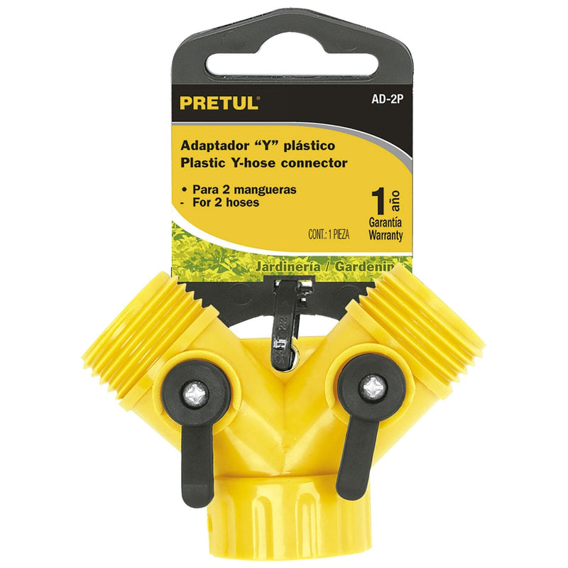Conector "Y" 3/4" plástico para manguera, PRETUL