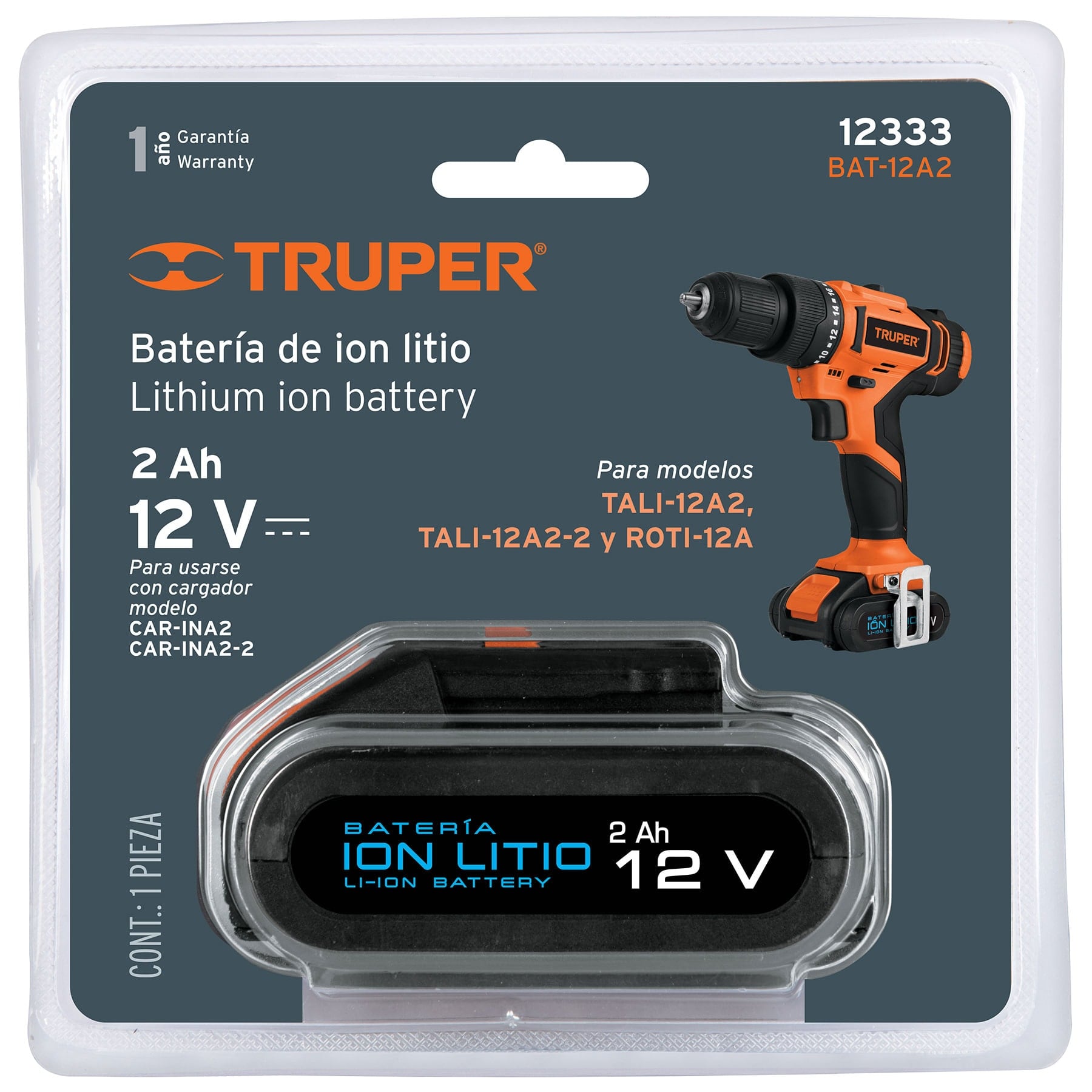 Batería ión Litio, 12 V para taladro TALI-12A2