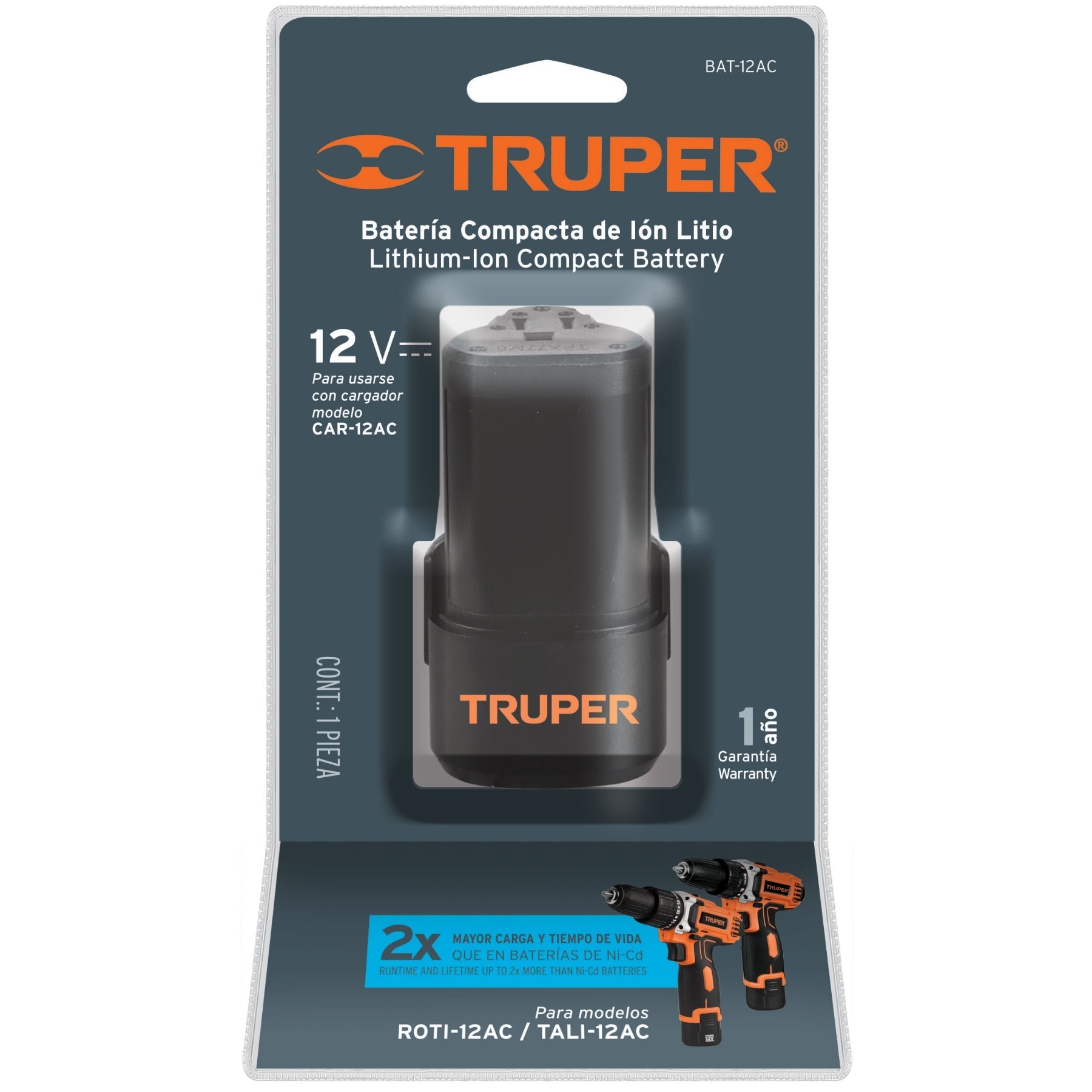 Batería ión litio, 12 V para taladro TALI-12AC