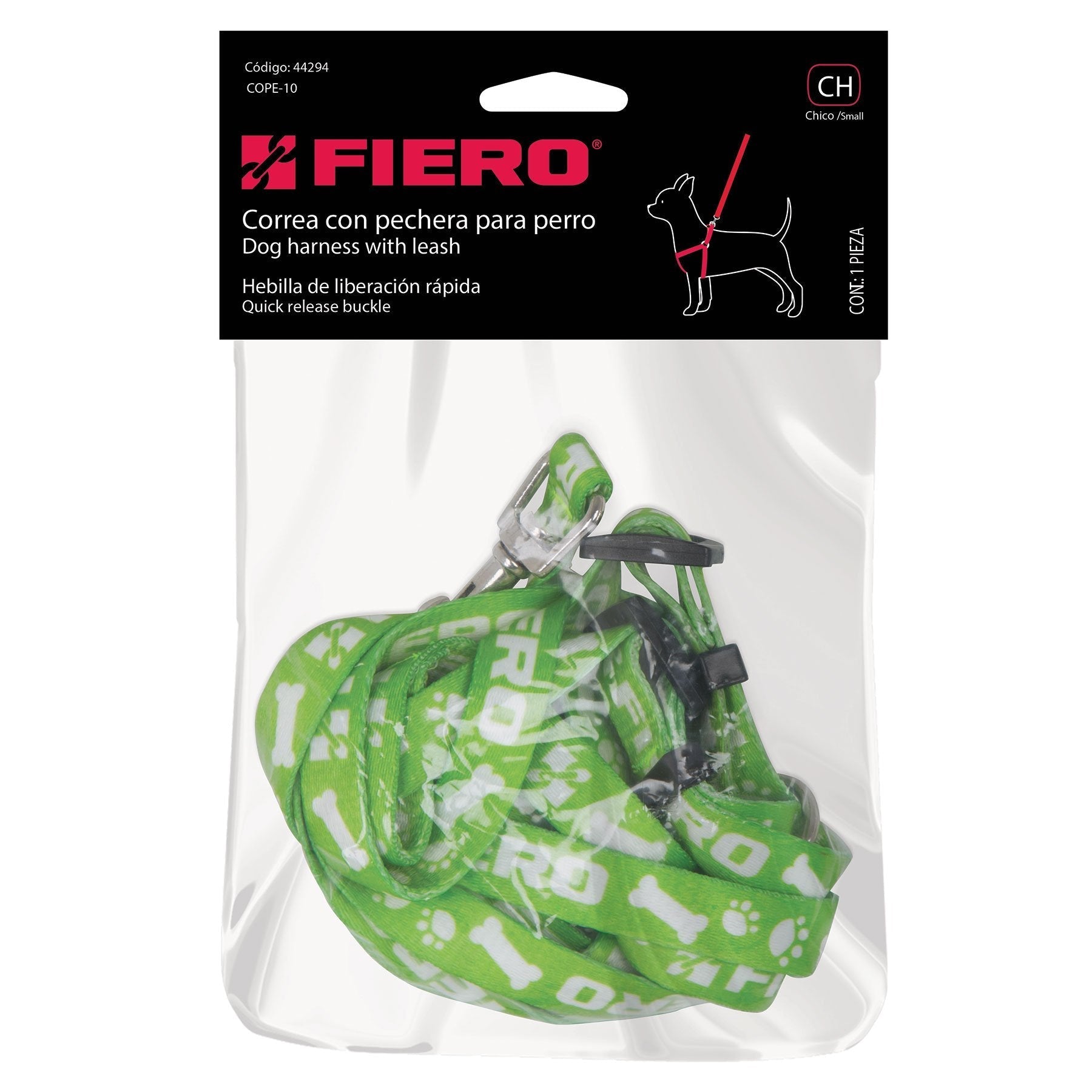 Correa para perro con pechera, 1.5 cm ancho
