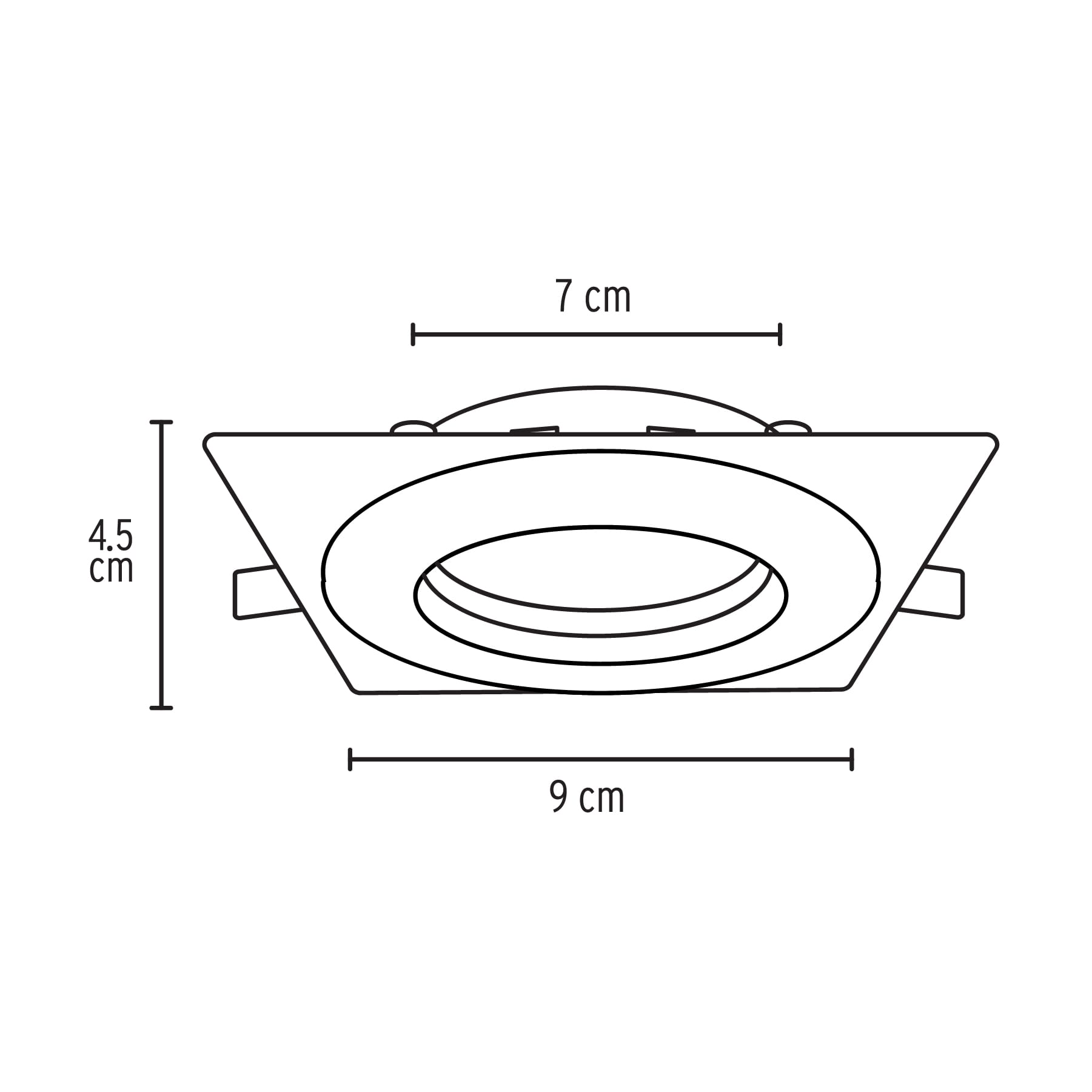 Empotrado, cuadrado, 5 W, 6500k, LED, plata